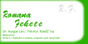 romana fekete business card